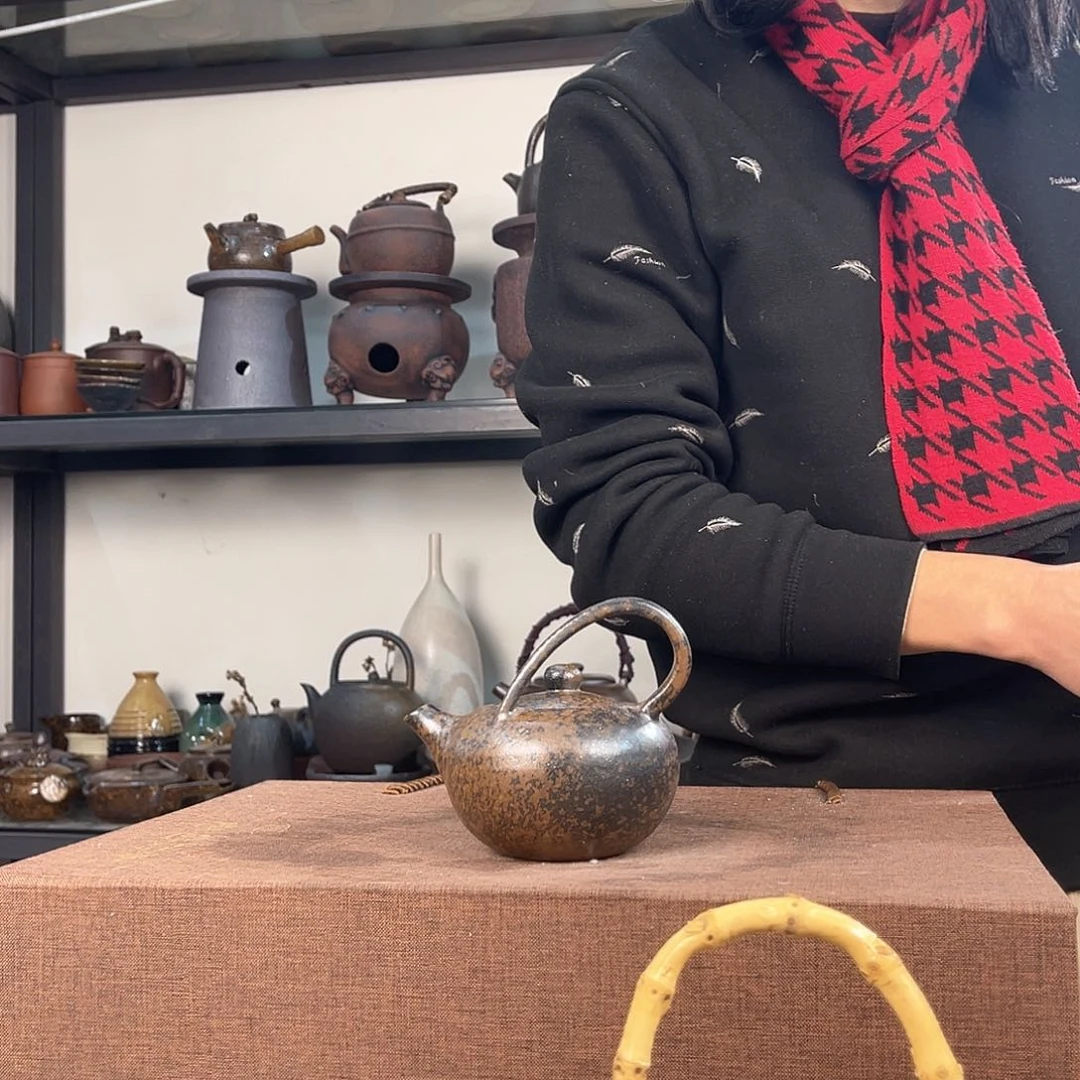 紫泥茶壶紫砂粗陶茶器