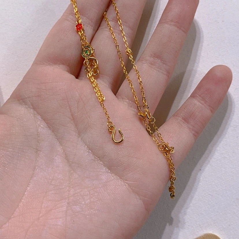 【闪购商品】颈饰银S925镀金镶嵌翡翠