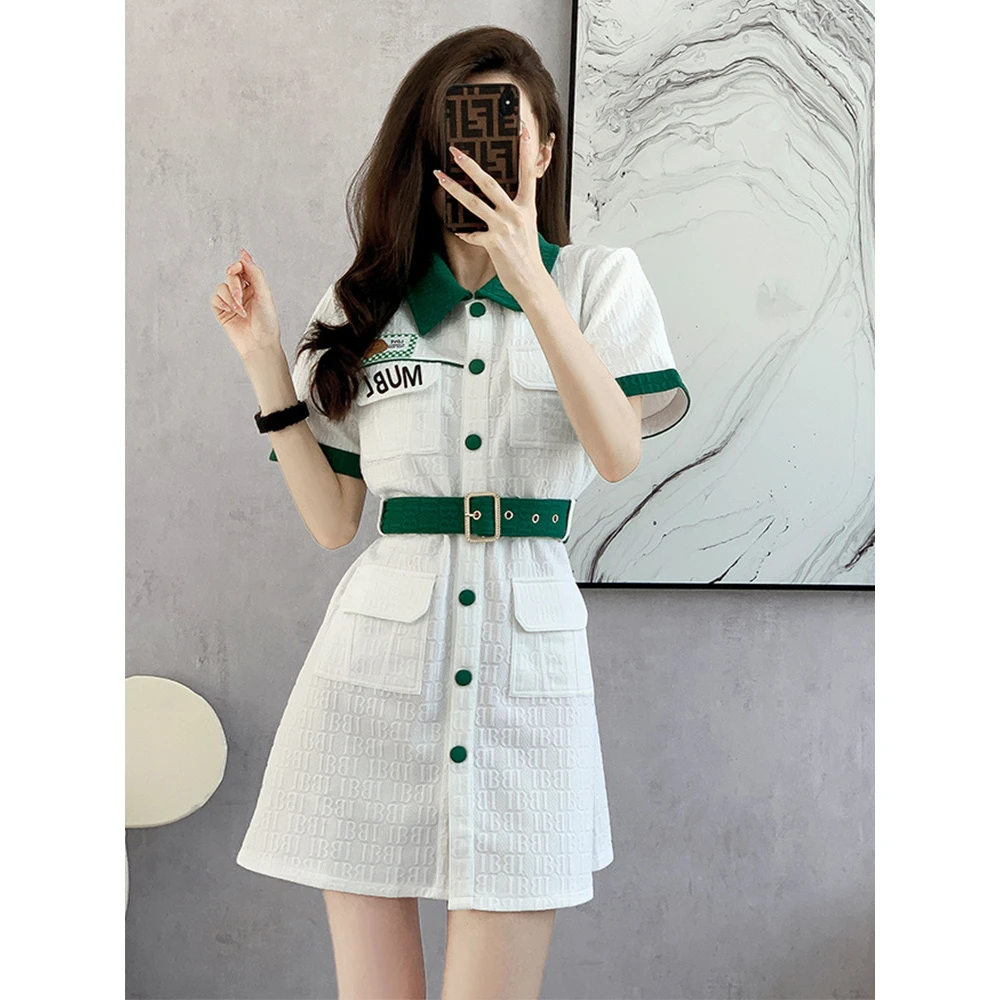 polo衬衫连衣裙女设计感小众显瘦裙子FM2304 254202