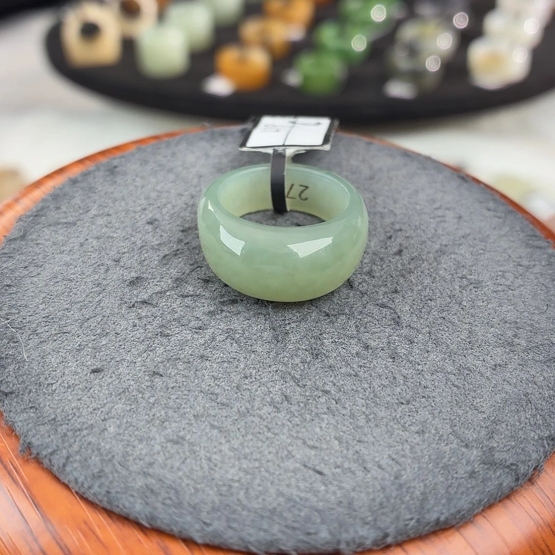 和田玉未镶嵌戒指b16冰蓝馒头16.7不退换