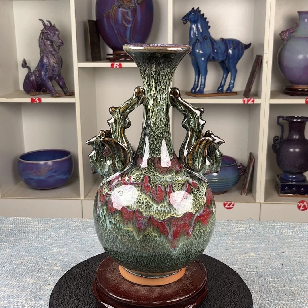 瓷片双凤瓶珍品无礼盒