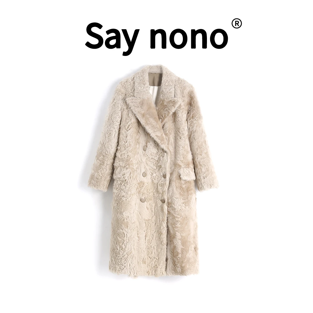 1懒猫nono│Saynono 重工＿大气绵羊毛皮皮毛一体长款外套-D23518
