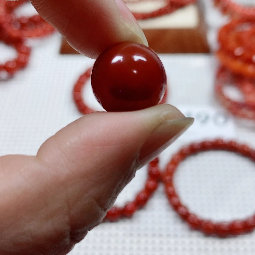 南红玛瑙未镶嵌单珠卡14