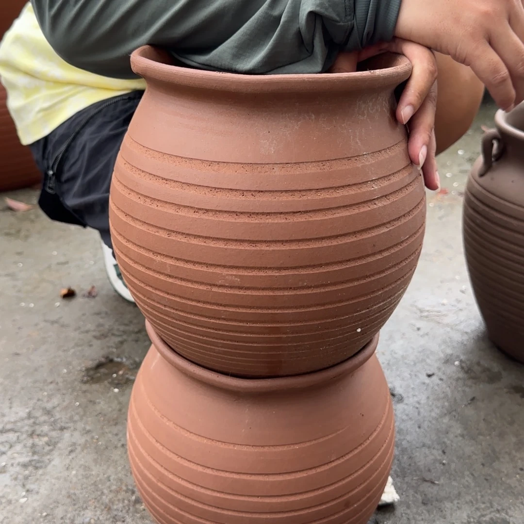 紫砂花盆口20高23粗糙正常