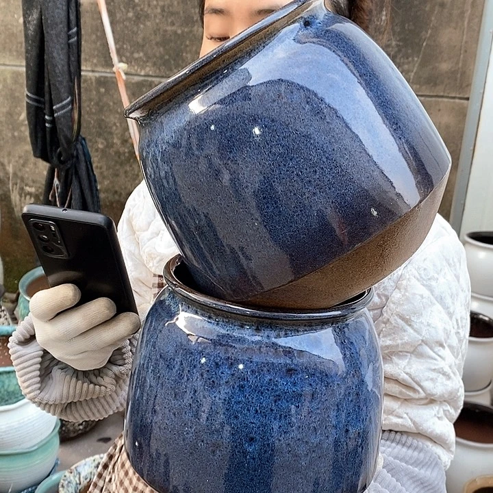 紫砂花盆瑕疵口15高20