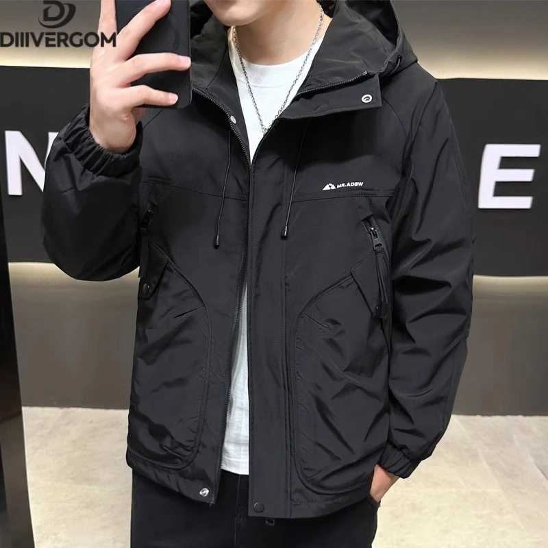 2025爆款男士秋季工装夹克外套休闲防风冲锋衣潮流轻奢痞帅男装