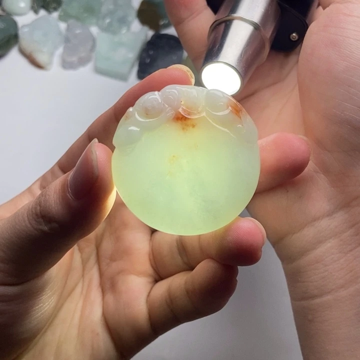 翡翠未镶嵌颈饰寿桃21