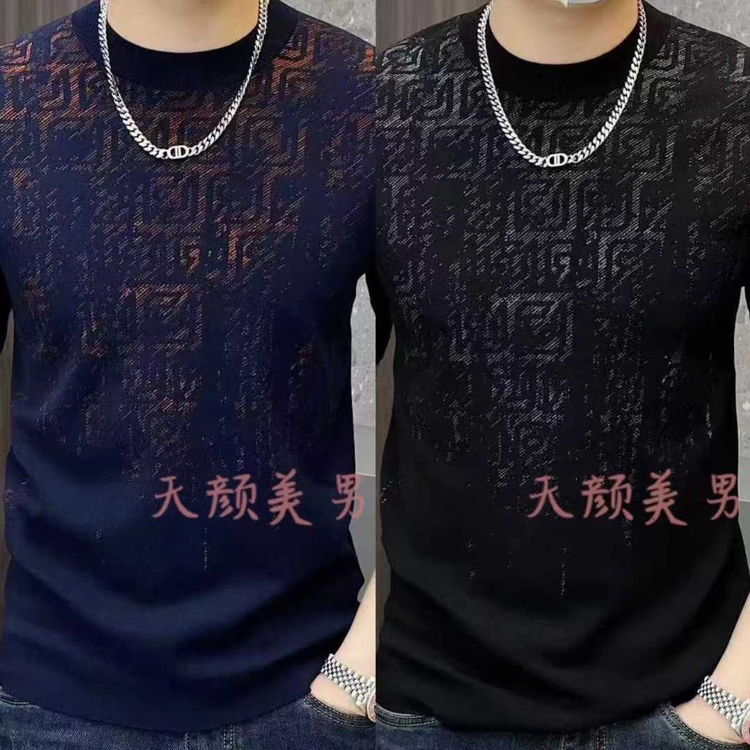 2025秋季针织短袖圆领针织衫男士百搭针织短袖88162