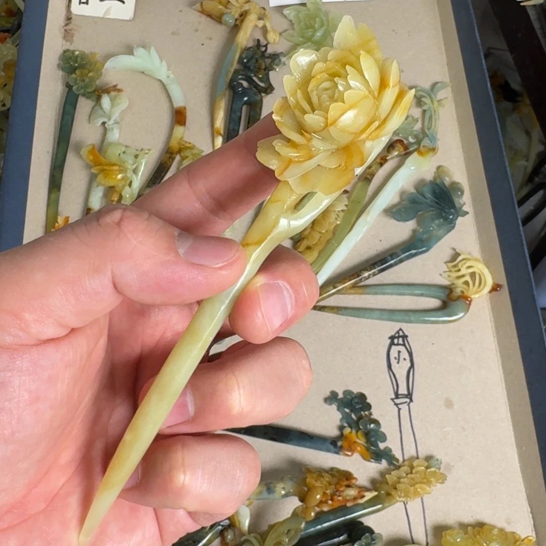 岫玉发簪未镶嵌明君玉簪贼拉好看