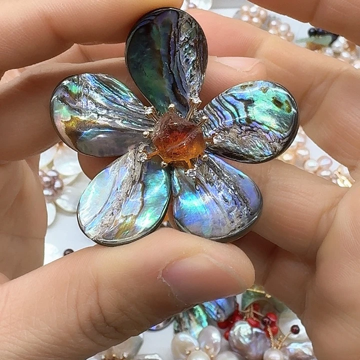 淡水珍珠发饰银S925镶嵌