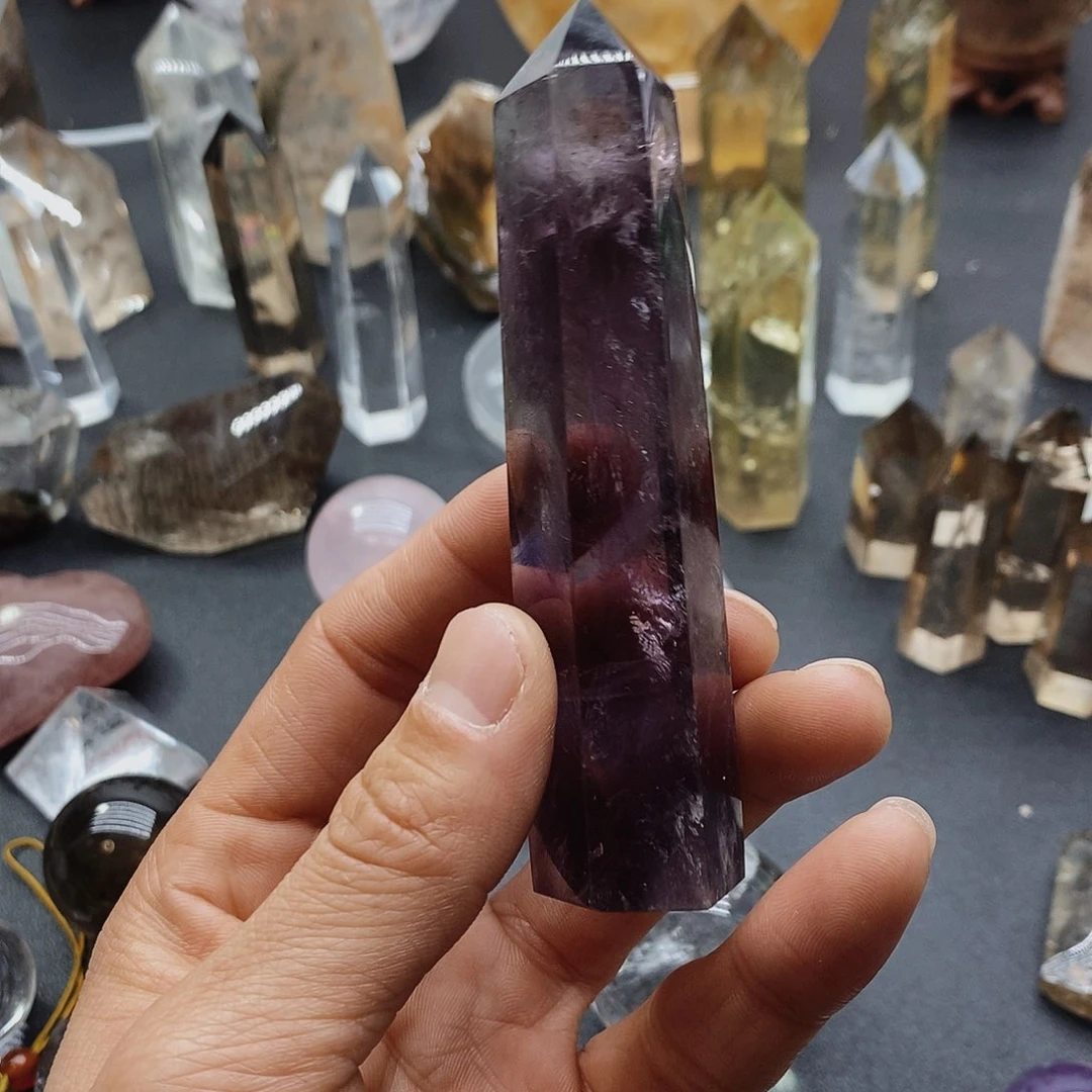 水晶紫水晶柱子未镶嵌