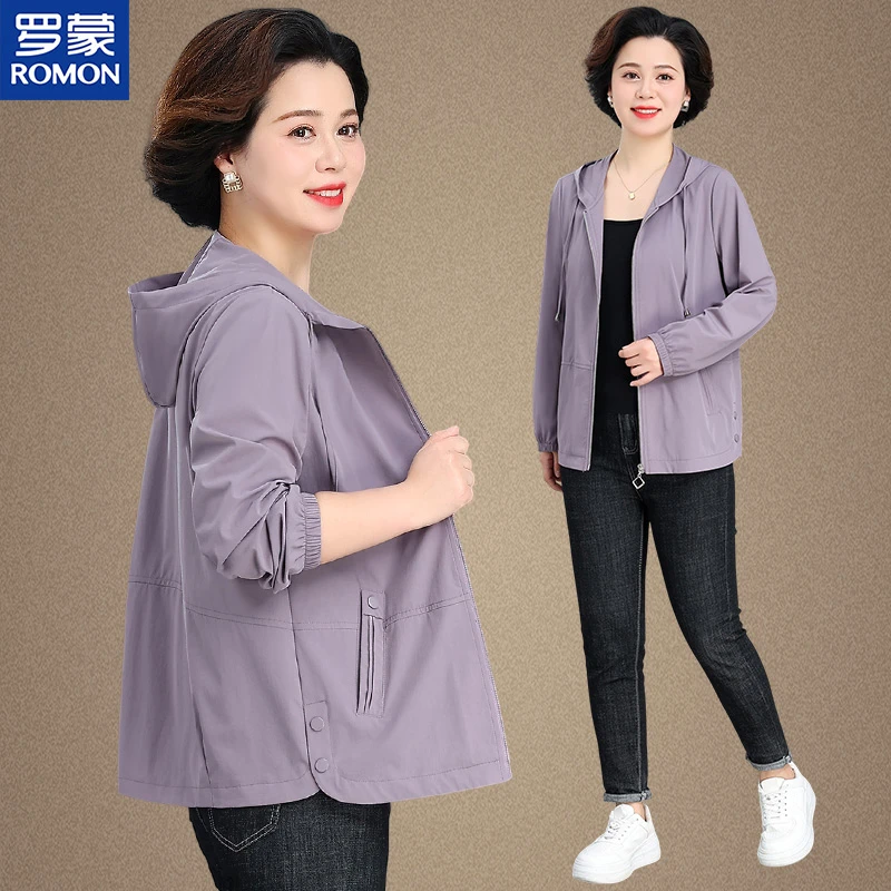 罗蒙中年妈妈夏季防晒衣女款外穿小个子2025新款中老年夏装薄外套