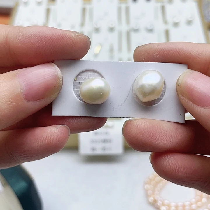 淡水珍珠耳饰银S925镶嵌唯***s