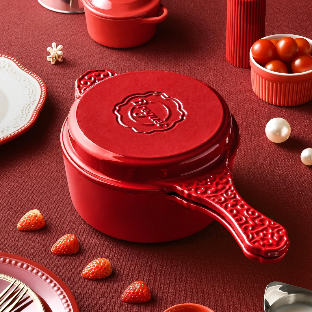 【A等品微瑕】宝玑Breguet 漫彩系列18cm珐琅锅-经典红 BGC1806