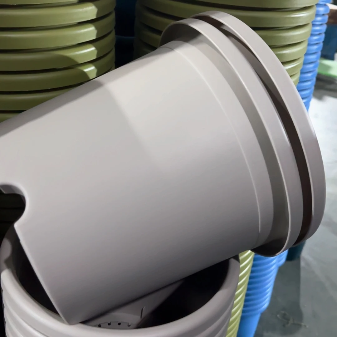 树脂四季盆5#无拖灰白微瑕6