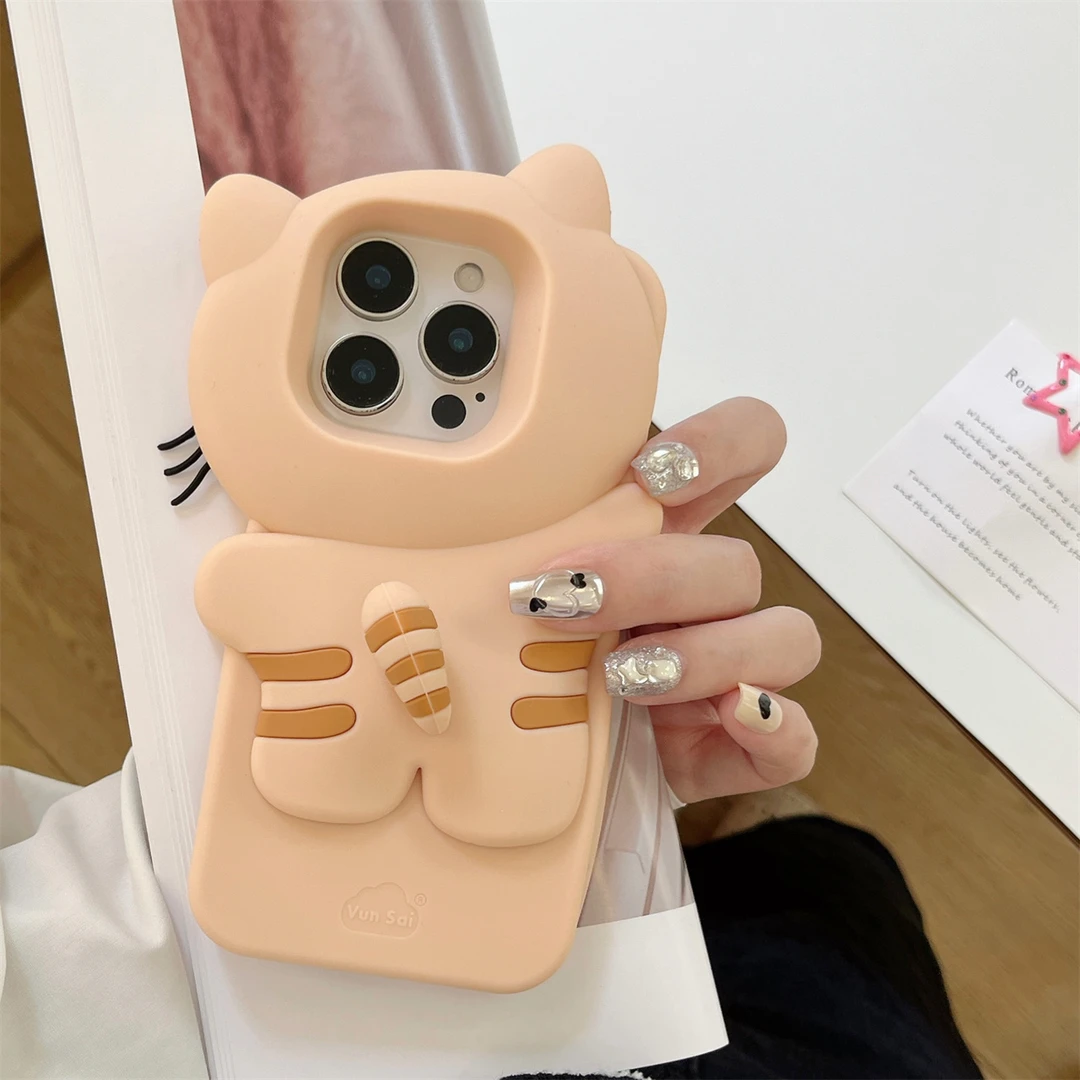 苹果|可爱卡通立体躲猫猫适用iPhone16创意全包立体软硅胶手机壳
