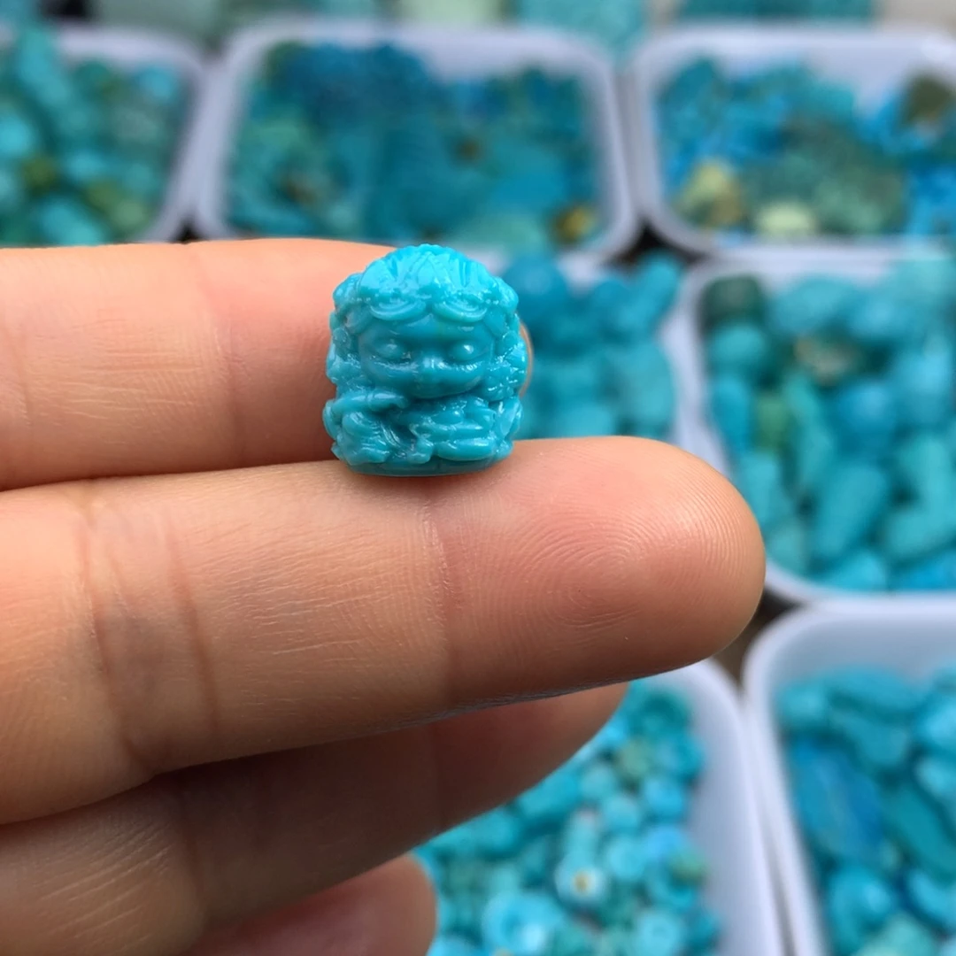 绿松石未镶嵌吊坠(不含链)14×12.5×10