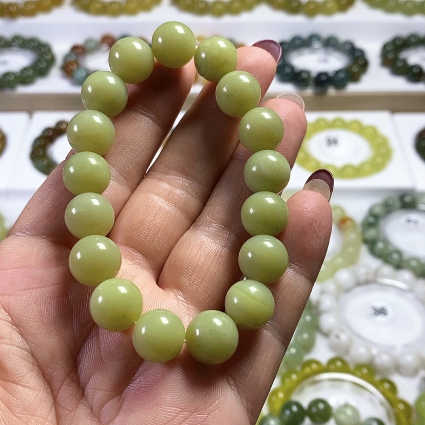 【闪购商品】未镶嵌蛇纹石玉手链卡12