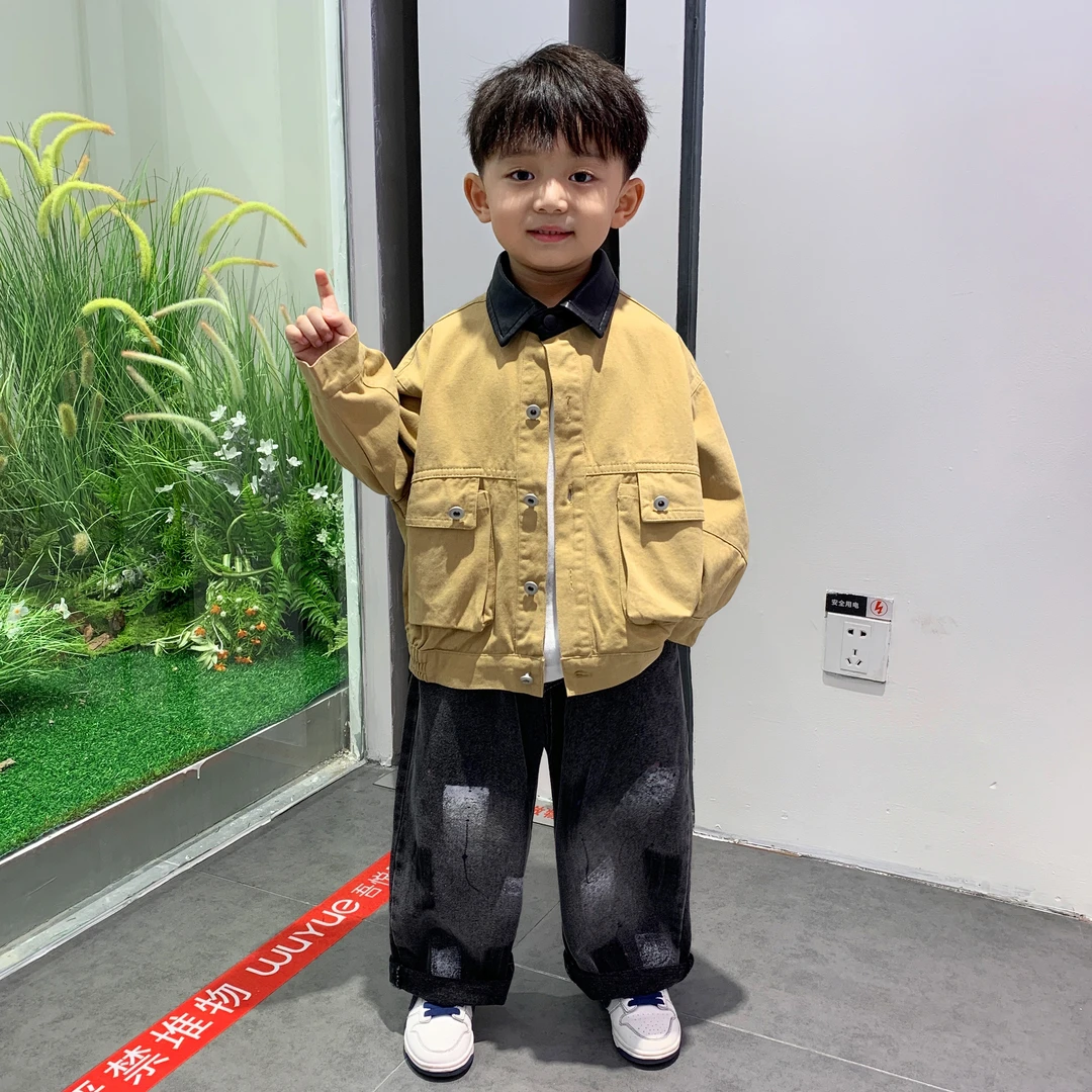 男童衣服春秋季外套2025新款韩系儿童帅气小男孩开衫休闲夹克上衣
