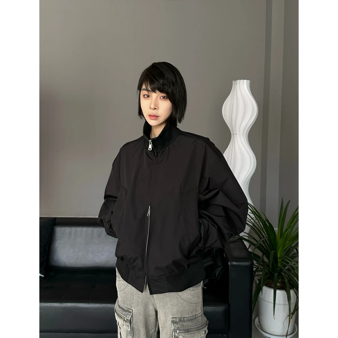 2025春季新款立领飞行夹克男女款美式复古百搭休闲情侣宽松外套潮