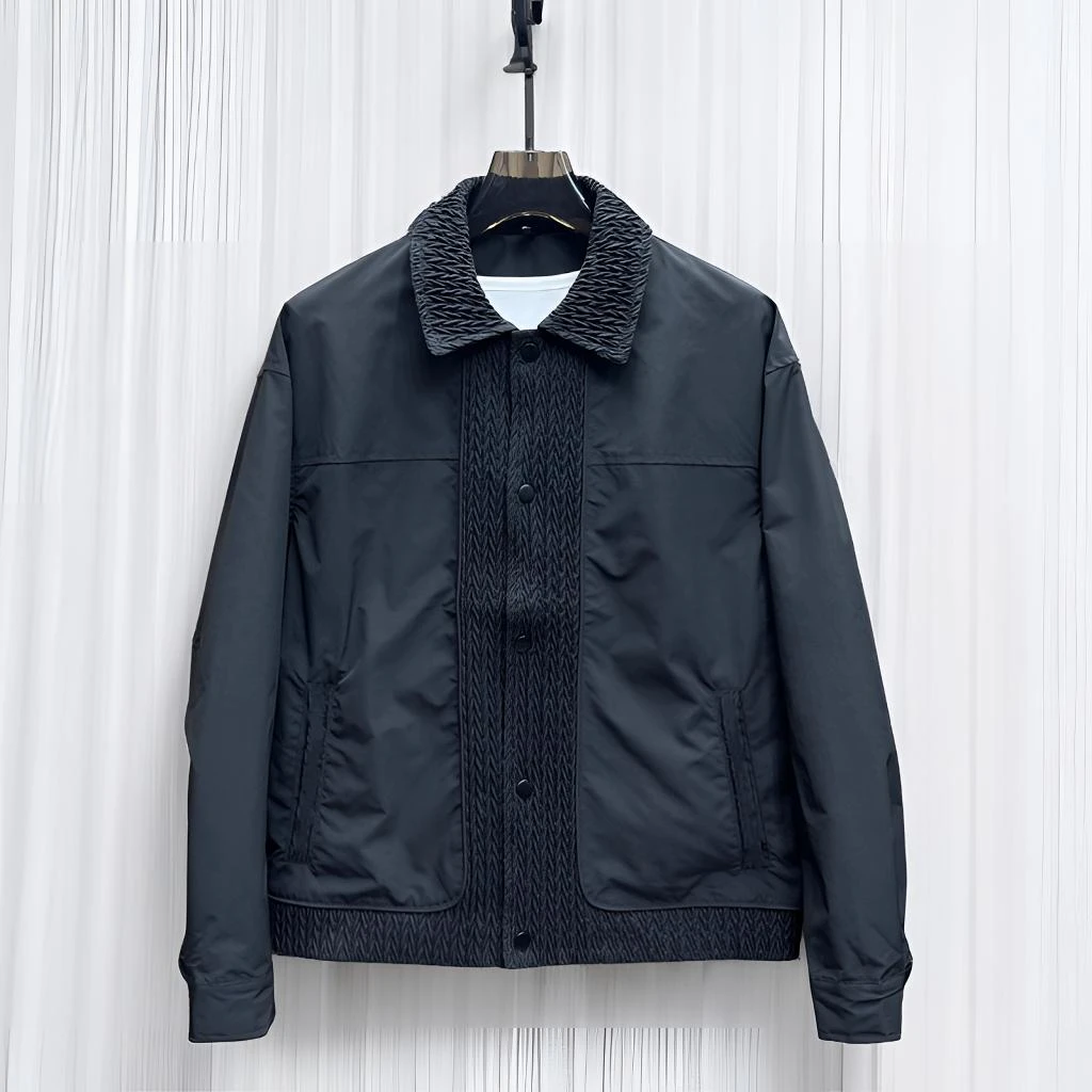 杜拉妮2025秋季新翻领外套男士百搭修身夹克时尚休闲青年简约上衣