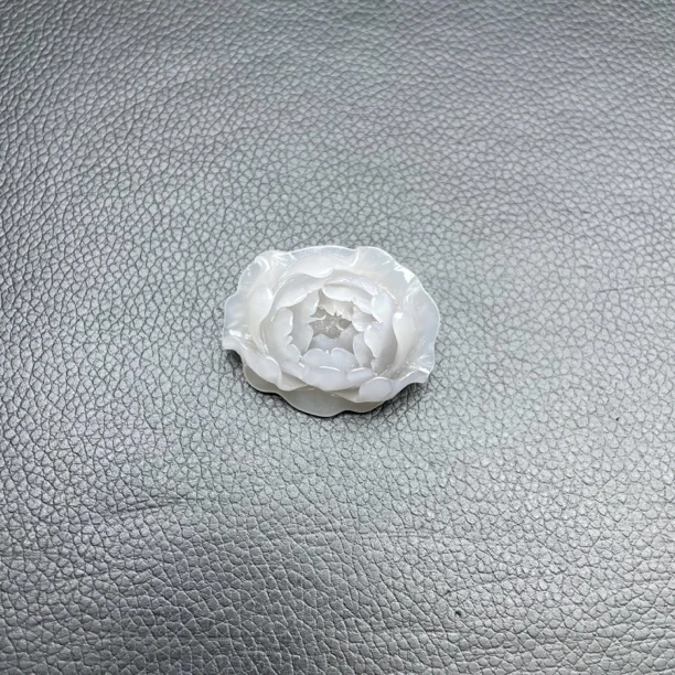 和田玉冰紫花开富贵吊坠精品挂饰