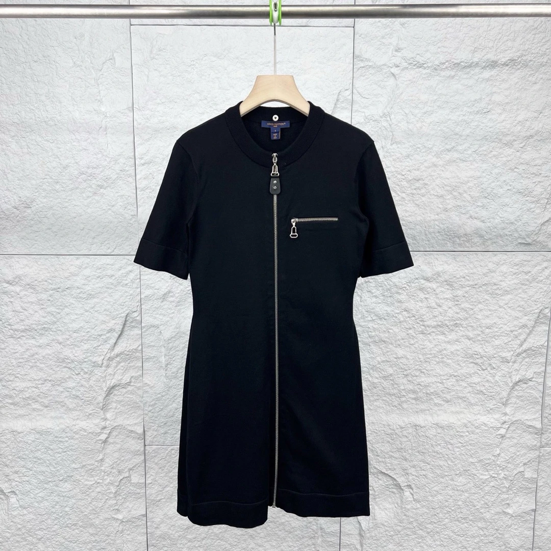 99新 LouisVuitton/路易威登 S码/黑色收腰拉链连衣裙/14448113