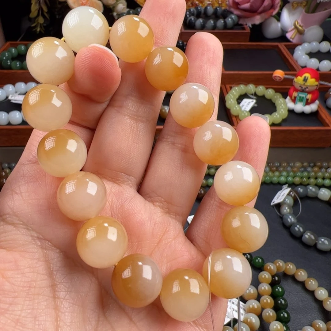 和田玉手链未镶嵌卡14