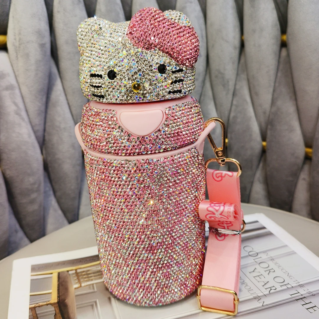 猫猫 水杯 手工 镶钻 保温