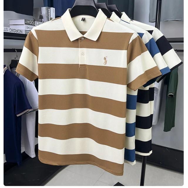 夏季高端品牌保罗POLO衫男短袖T恤翻领纯棉中年男士大码半袖上衣