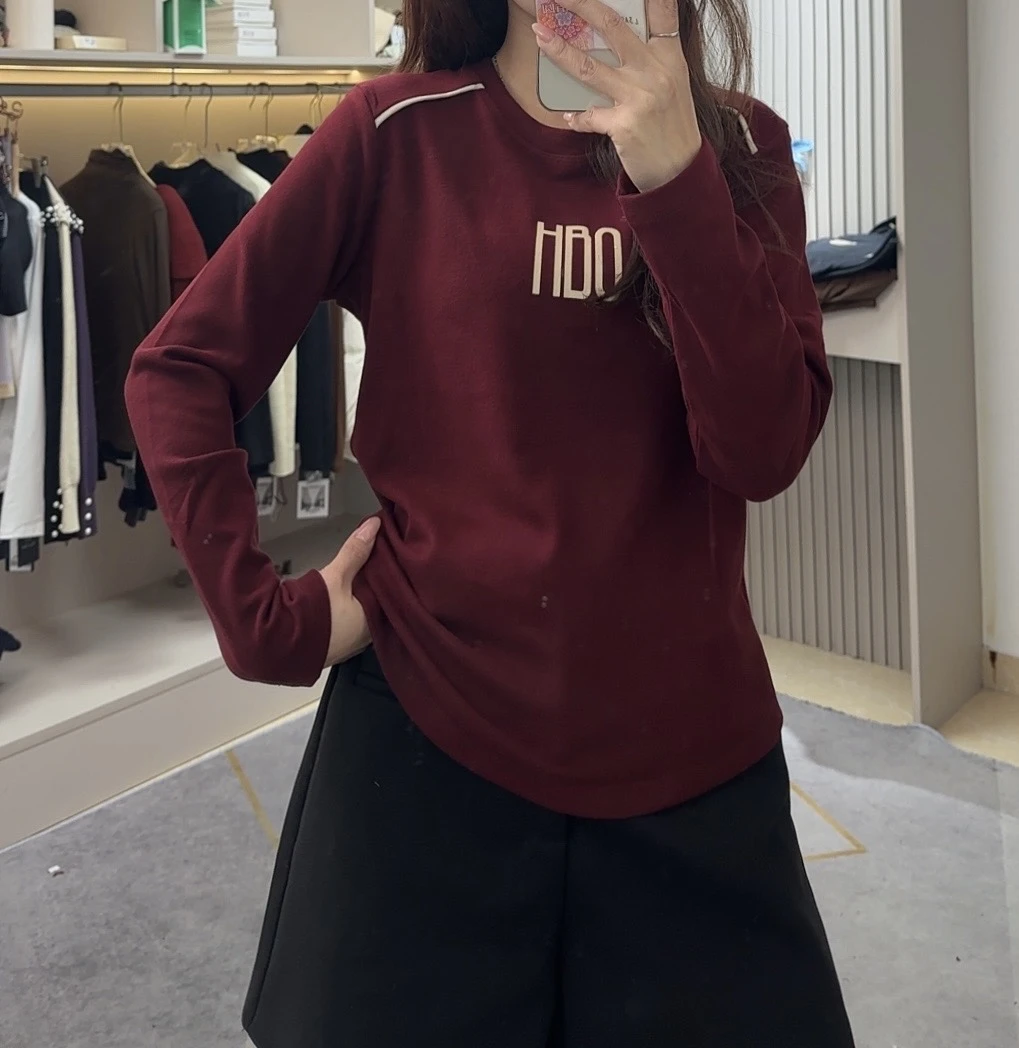 冬季新款百搭双面羊绒圆领上衣5167