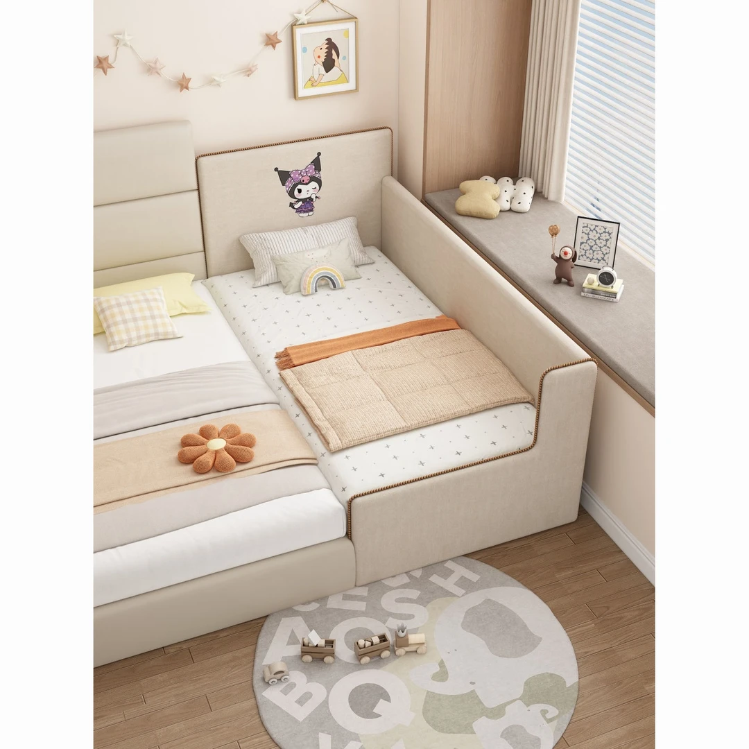 房间实木儿童床板加宽床边小床带护栏男拼床婴儿床定制宝宝大床