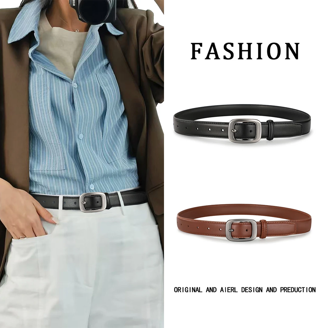 源头工厂女真皮牛皮腰带百搭时尚皮带休闲风配牛仔裤西裤屁帘