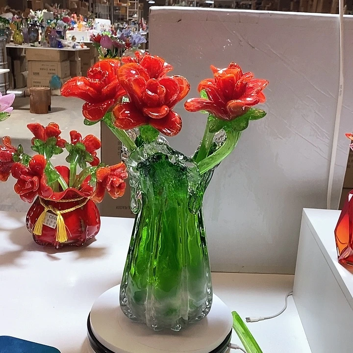 夜光花瓶加5支花高45厘米左右