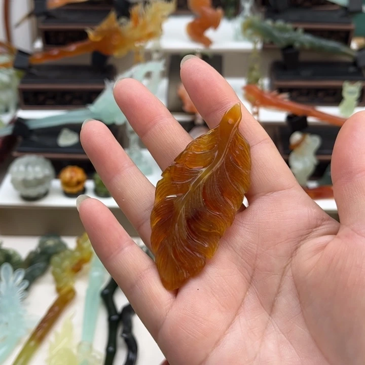 蛇纹石玉未镶嵌岫玉发簪