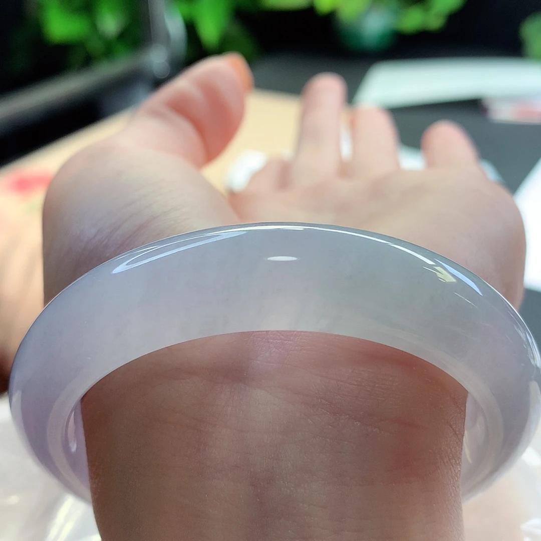 未镶嵌手镯翡翠天然A货翡翠55-56水蜜桃 甜甜蜜蜜 果冻胶