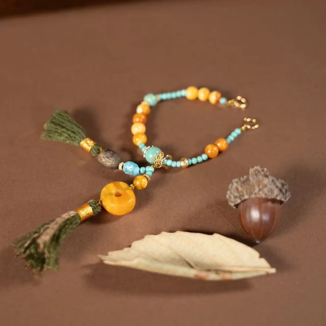 【壹芳珠宝】天然原矿蜜蜡饼子提溜