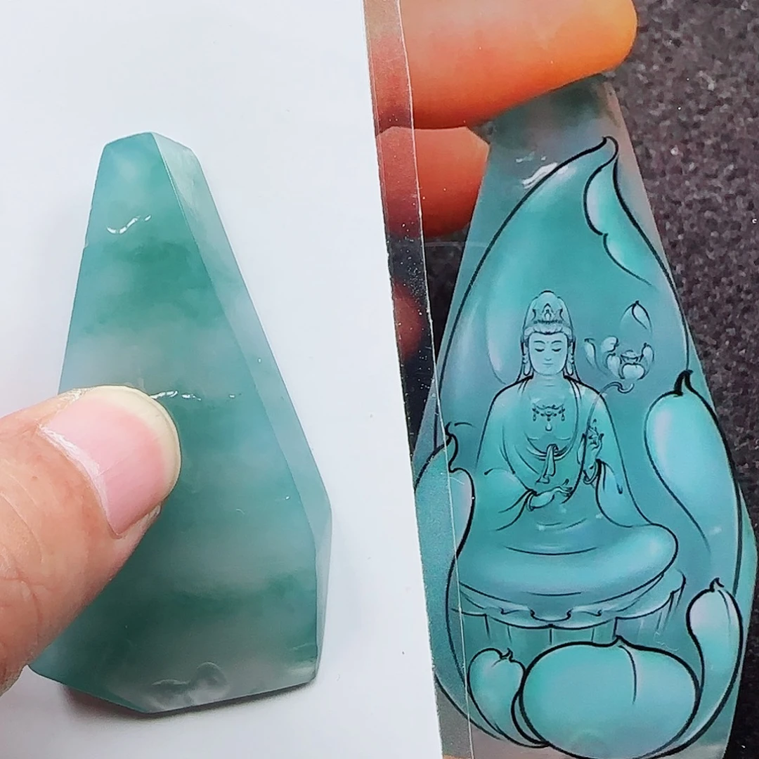 定制翡翠未镶嵌缅甸天然A货翡翠含老师工艺