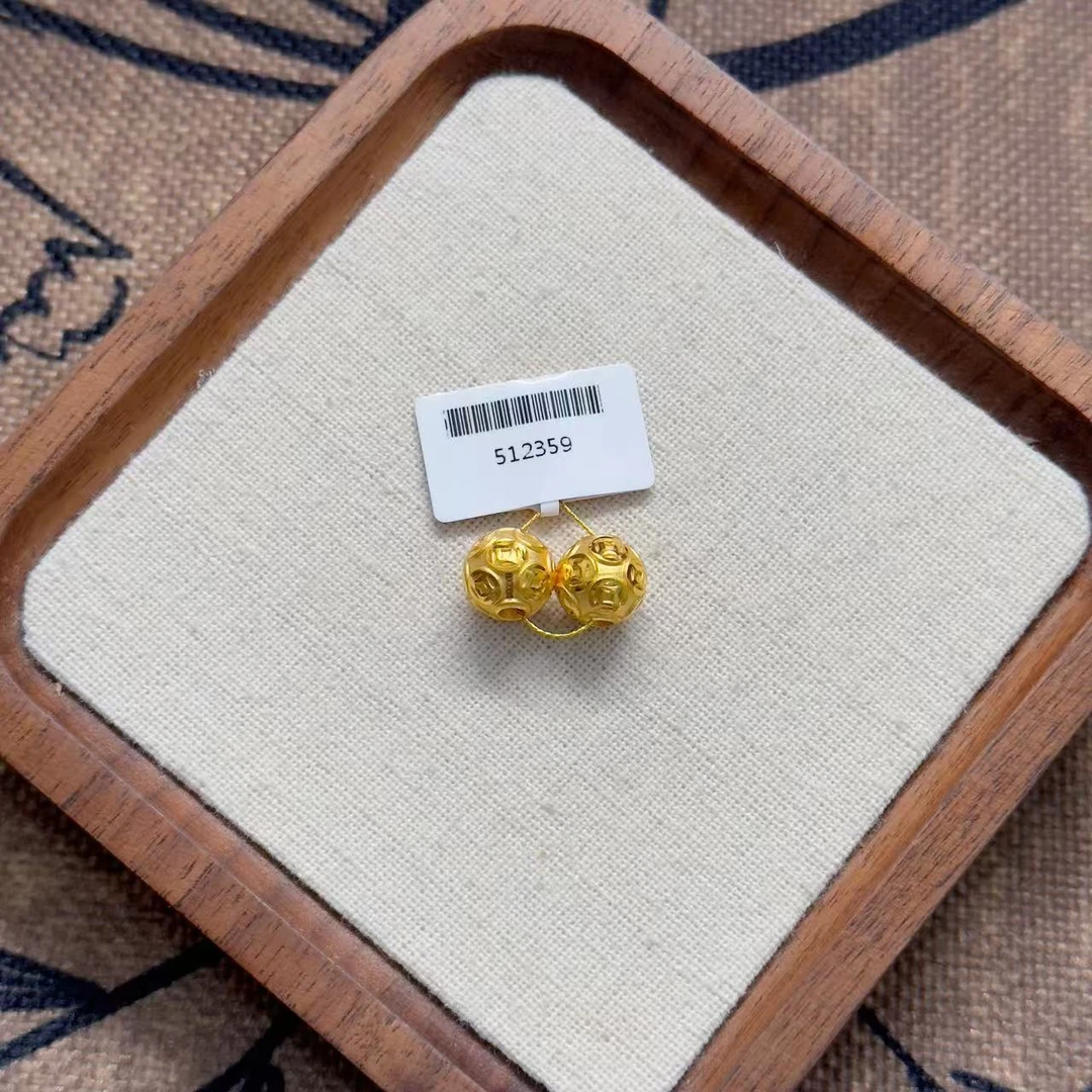 【小鹏黄金】足金999钱币绣球5D吊坠0.88 0.9 0.91 0.95 1.6 1.61