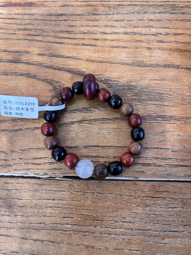 chalan  新款时尚百搭舒适T恤手串檀木多宝 25SL0319