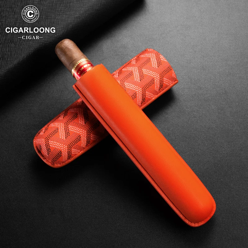 CIGARLOONG茄龙雪茄套旅行装便携式牛皮革单支雪茄保湿套CH-24DT