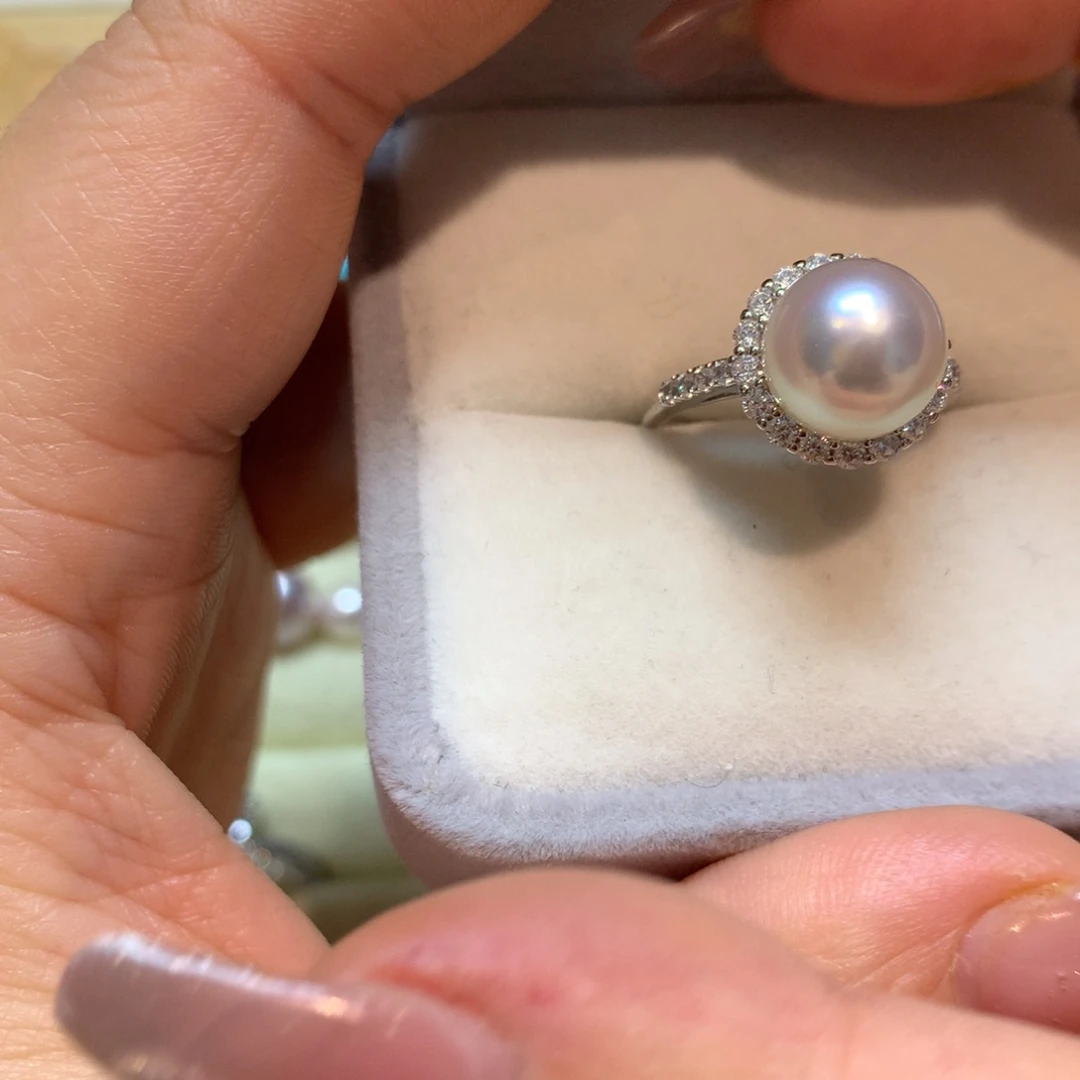 海水珍珠戒指银S925镶嵌
