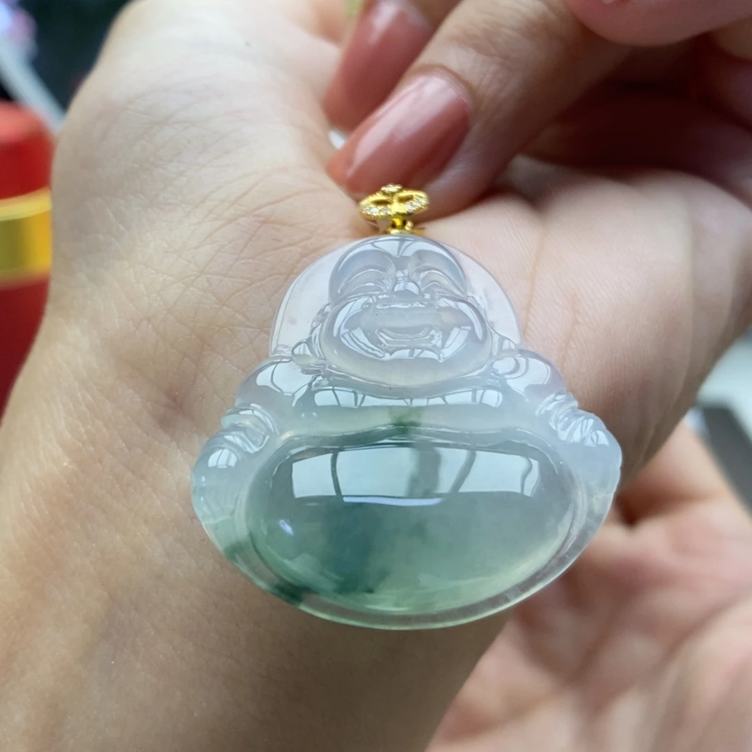 翡翠18K金镶嵌颈饰吊坠51