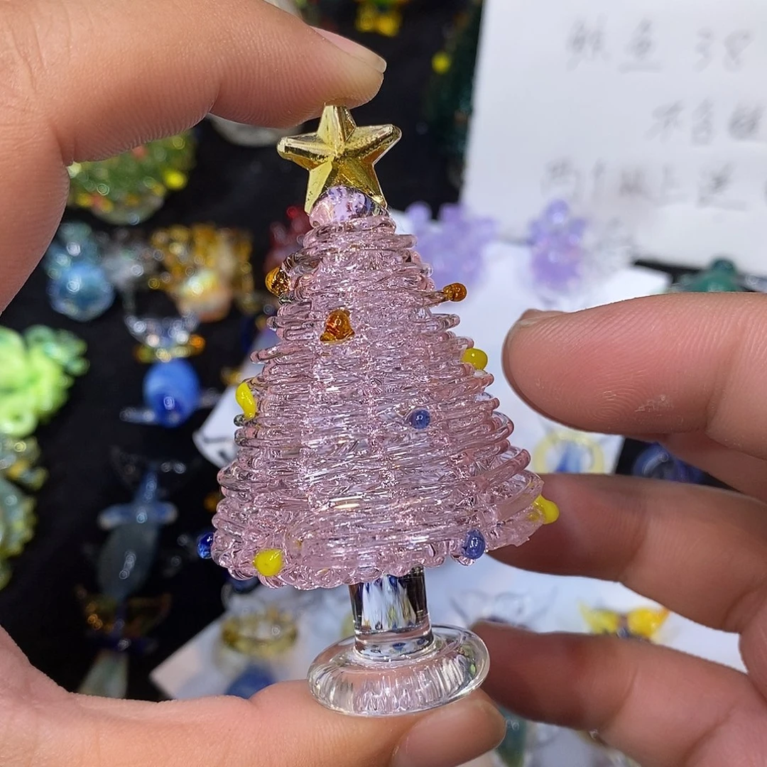 吊坠（不含链）琉璃粉色缠丝树