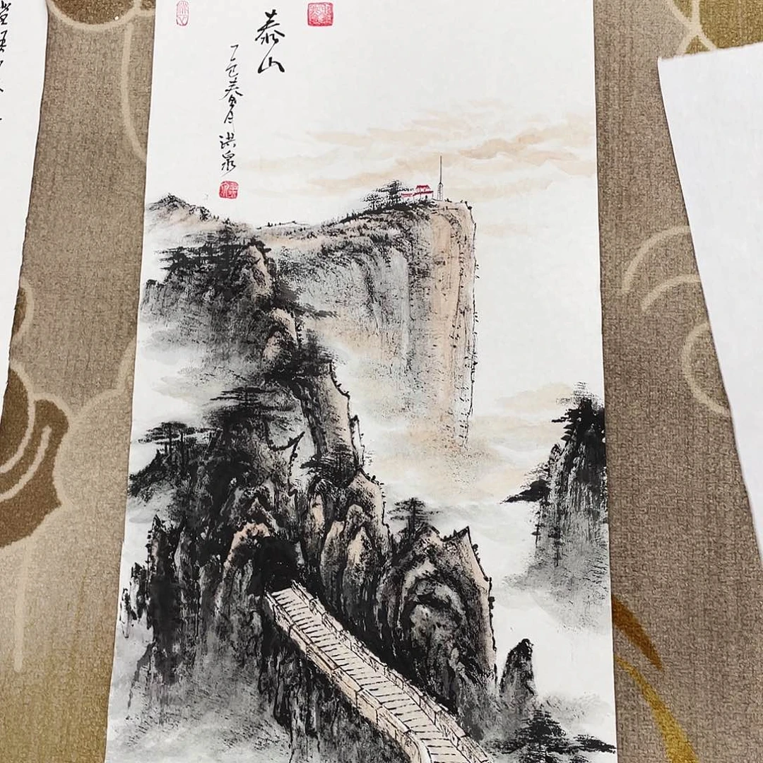 国画绘画作品莘洪泉100,50三尺画芯