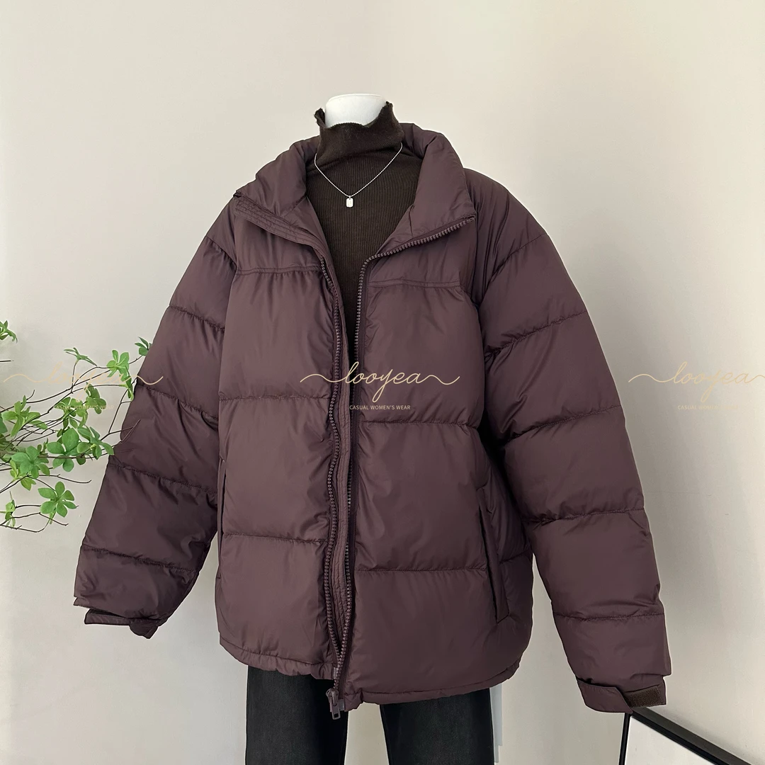 【葡萄冰沙】LOOYEA  保暖纯色高级羽绒服外套 36202