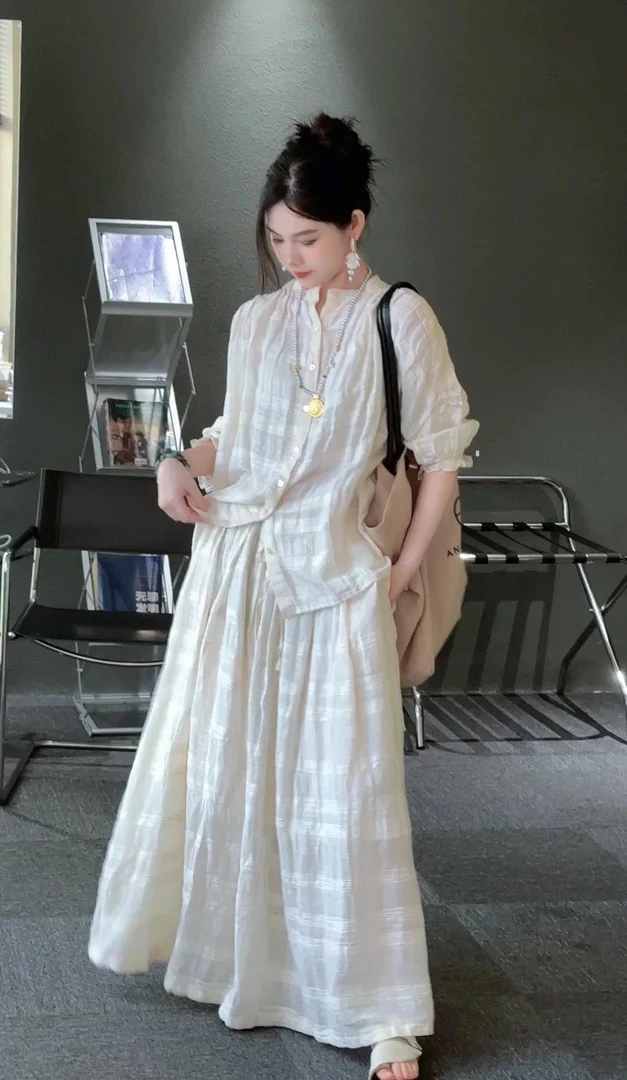 WDD 复愫街  定制色织苎麻前后两穿衬衫