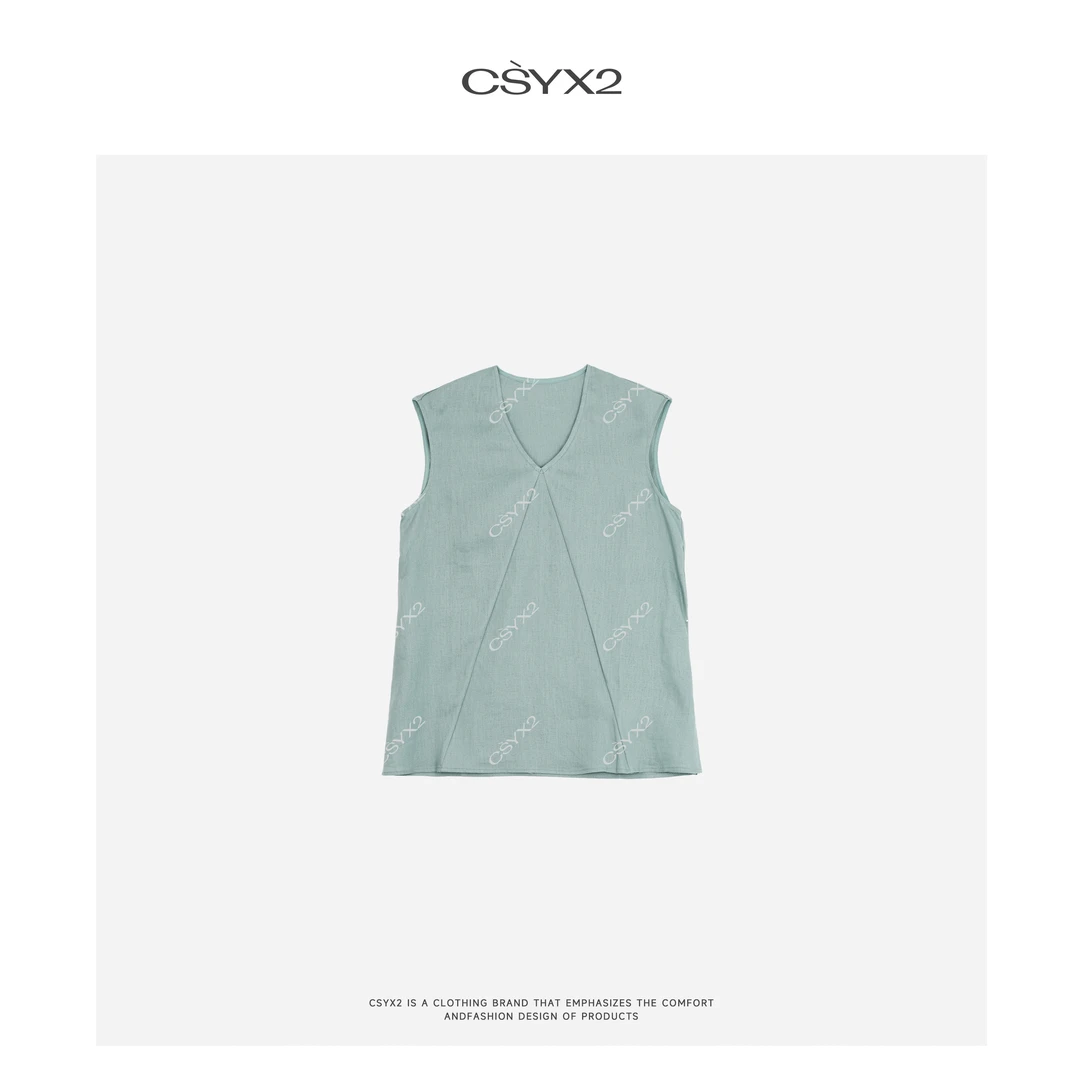 CsyX2-2025S/S夏季新款"人间五月天"V领时尚背心CZ5XB005
