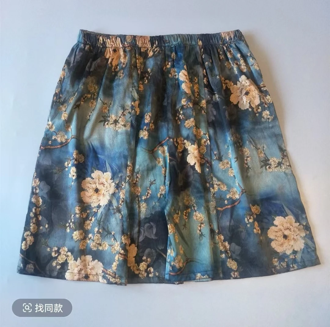 桑蚕丝沙滩裤居家外出五分裤