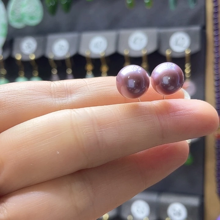 银S925镶嵌淡水珍珠耳饰